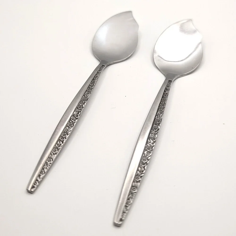 Coventry Bouquet Stainless Japan Floral Jelly Jam Spoons Set of 2 Vintage 6